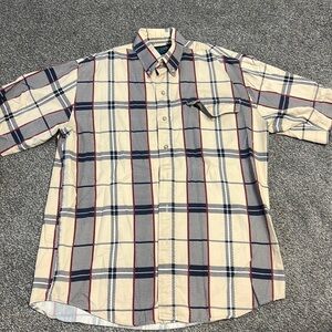 Lone Roo By Roper Mens Western Long Sleeve Button Down Shirt Size Medium